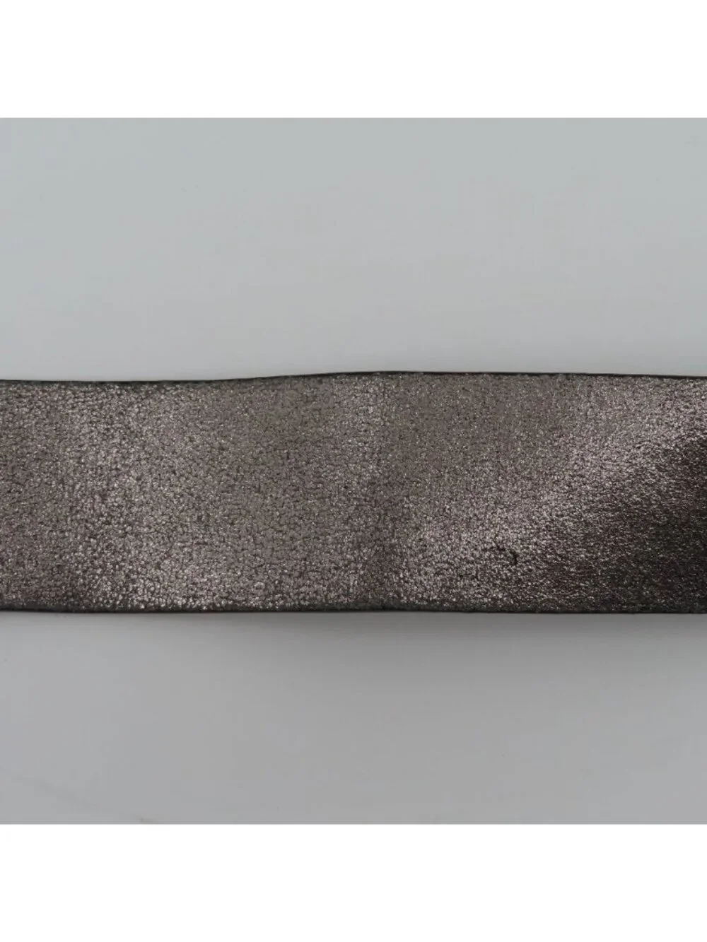 Chicos Women Small Metallic Silver Genuine Leather Belt Beaded Rhinestone Buckle